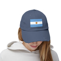 Stylische Unisex-Kappe im Used-Look mit argentinischer Flagge – Lässige Mütze, Modeaccessoire, Geschenkidee, Reisebegleiter, Fanartikel