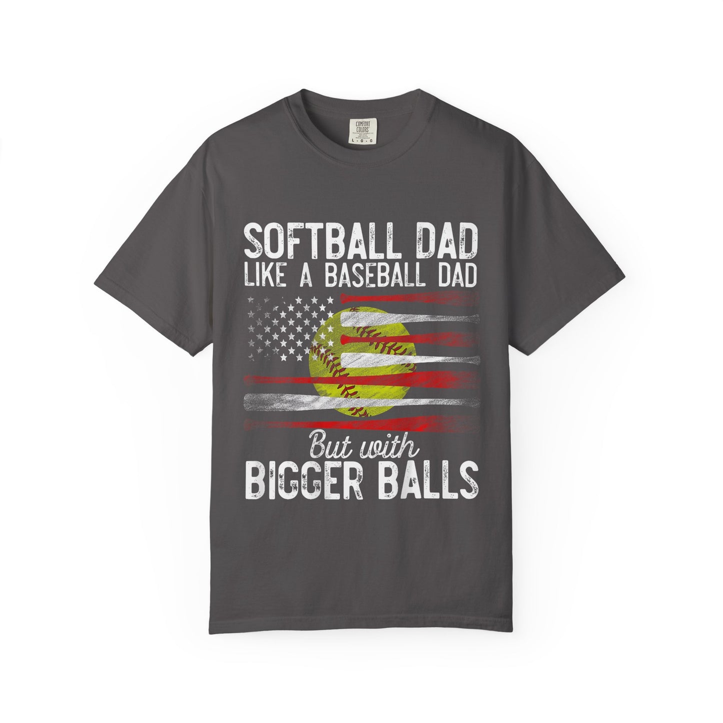 Unisex-T-Shirt mit sportlichem Flaggenmotiv, stückgefärbt, für Dad-Baseball- und Softballfans, lässiges Shirt, Geschenk für die Feiertage, Sommerkleidung, Strand-Feeling