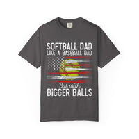 Unisex-T-Shirt mit sportlichem Flaggenmotiv, stückgefärbt, für Dad-Baseball- und Softballfans, lässiges Shirt, Geschenk für die Feiertage, Sommerkleidung, Strand-Feeling