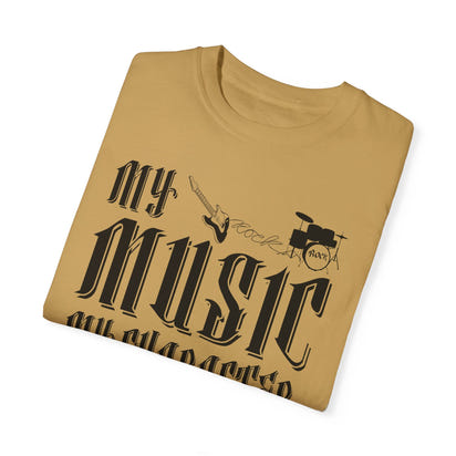 (Musik)Unisex-T-Shirt aus stückgefärbtem Material