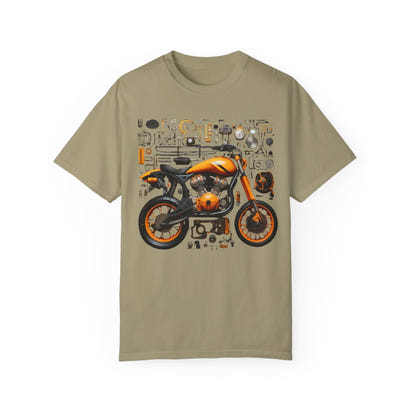 Camiseta unisex teñida con toque artístico (moto)