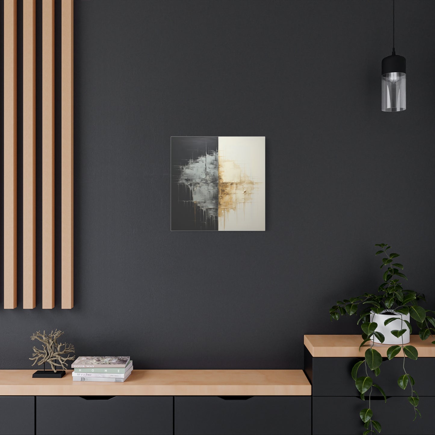 Moderne abstrakte Wandkunst – Matte Leinwand 30 x 30 cm – Zeitgenössische Wohndekoration