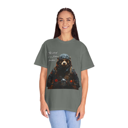 Camiseta unisex teñida con toque artístico (moto)