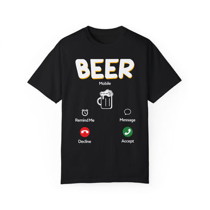 Unisex-T-Shirt mit Alkohol-Motiv, stückgefärbt