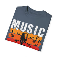 (Música)Camiseta unisex teñida en prenda