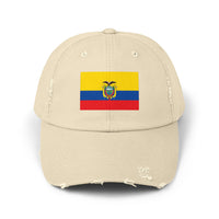 Ecuador-Flagge-Cap im Used-Look, Unisex-Freizeitmütze, Baseballkappe im Used-Look, Geschenk für Reisende, Sommeraccessoire, Outdoor-Ausrüstung