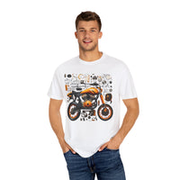 Camiseta unisex teñida con toque artístico (moto)