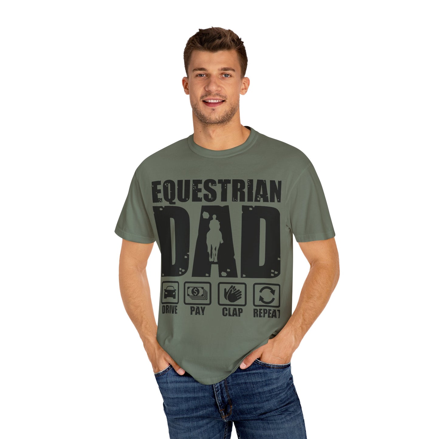 Camiseta para papá ecuestre, regalo único para el Día del Padre, regalo para amantes de los caballos, camiseta unisex informal, ropa para papá que monta a caballo