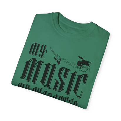 (Musik)Unisex-T-Shirt aus stückgefärbtem Material