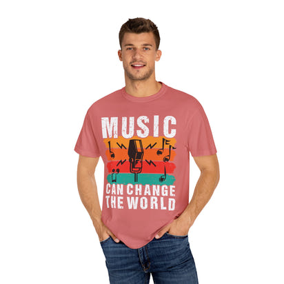 (Música)Camiseta unisex teñida en prenda