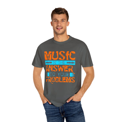 (Musik)Unisex-T-Shirt aus stückgefärbtem Material