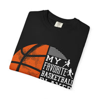 Mein Lieblingsbasketballspieler nennt mich Papa – T-Shirt, Unisex-Sportshirt, Geschenk für sportbegeisterte Väter, Vatertag, Basketball-Fan-Shirt
