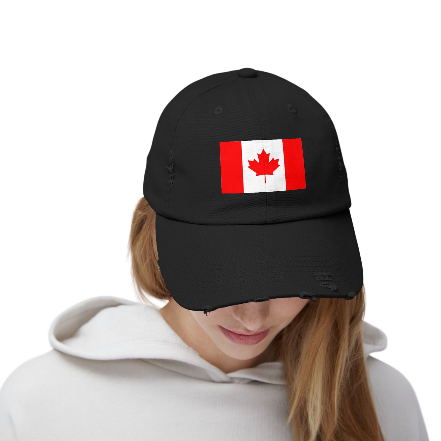 Unisex-Kappe mit abgenutztem Kanada-Flaggenmuster, lässige Mütze für Outdoor-Abenteuer, Fanartikel zum kanadischen Nationalstolz, Geschenkidee zum Canada Day, stylisches Sommeraccessoire