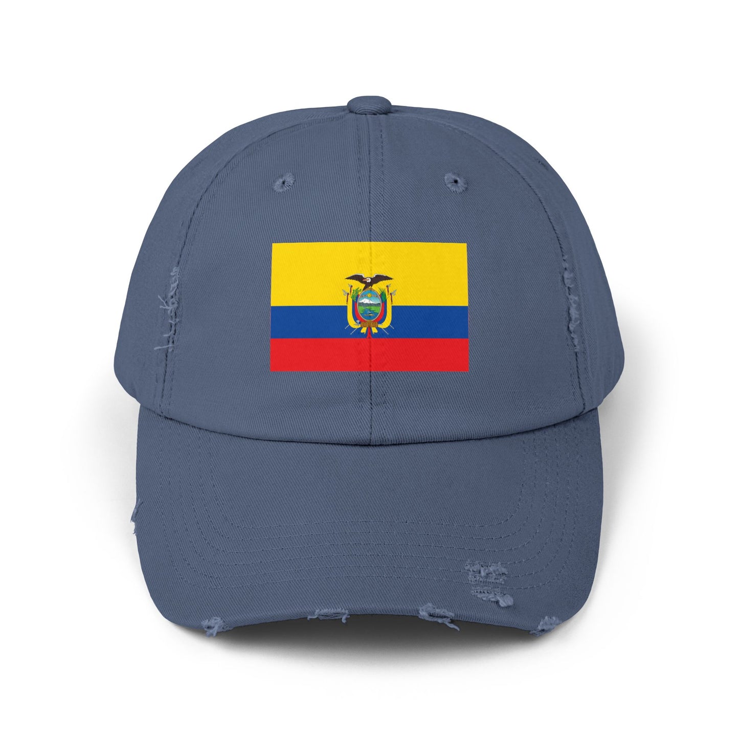 Ecuador-Flagge-Cap im Used-Look, Unisex-Freizeitmütze, Baseballkappe im Used-Look, Geschenk für Reisende, Sommeraccessoire, Outdoor-Ausrüstung