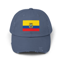 Ecuador-Flagge-Cap im Used-Look, Unisex-Freizeitmütze, Baseballkappe im Used-Look, Geschenk für Reisende, Sommeraccessoire, Outdoor-Ausrüstung