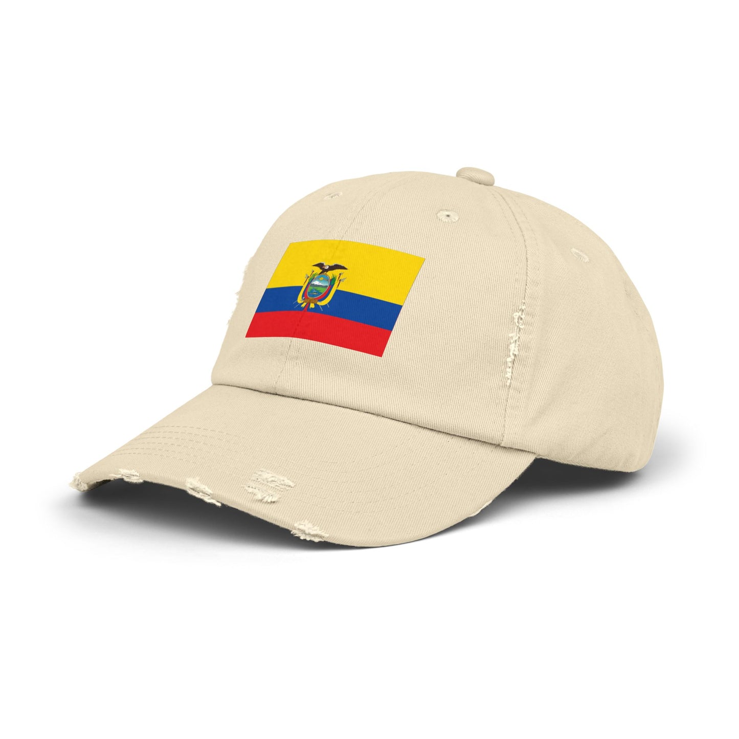 Ecuador-Flagge-Cap im Used-Look, Unisex-Freizeitmütze, Baseballkappe im Used-Look, Geschenk für Reisende, Sommeraccessoire, Outdoor-Ausrüstung