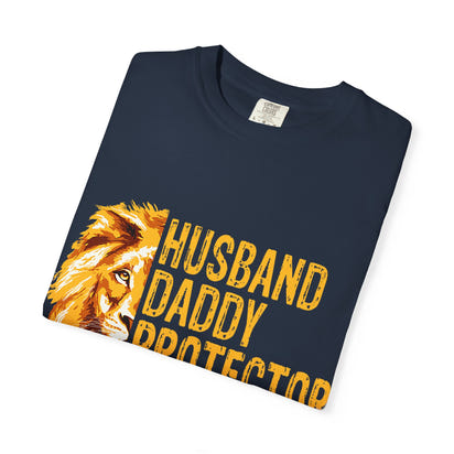 Helden-Papa-T-Shirt, stückgefärbt, perfektes Geschenk zum Vatertag, Geburtstag, für Ehemänner, Beschützer-T-Shirt, Freizeitkleidung
