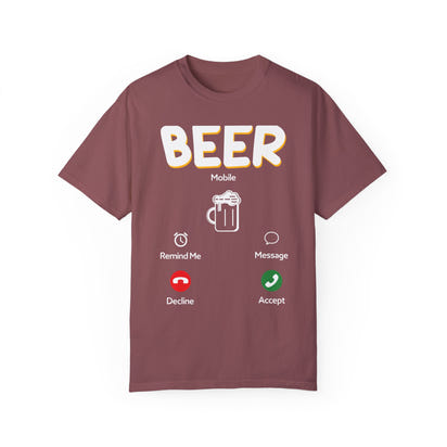 Unisex-T-Shirt mit Alkohol-Motiv, stückgefärbt