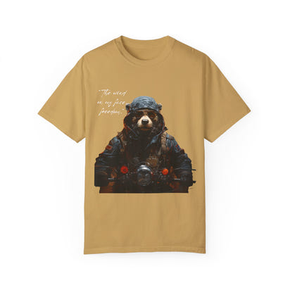 Camiseta unisex teñida con toque artístico (moto)