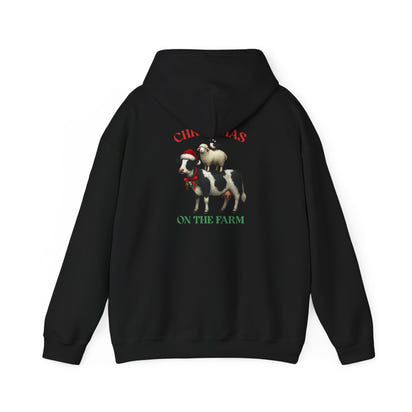 Weihnachtliches Unisex-Kapuzensweatshirt aus schwerem Mischgewebe