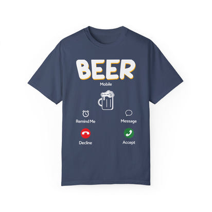 Unisex-T-Shirt mit Alkohol-Motiv, stückgefärbt