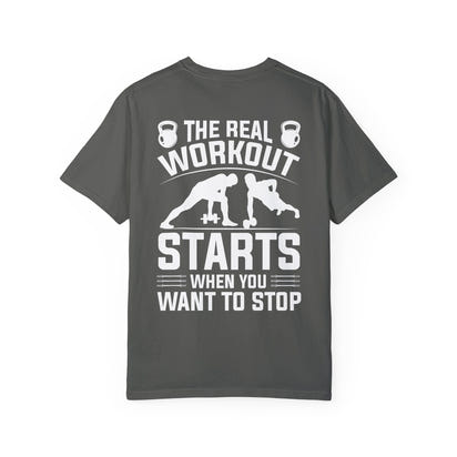 Camiseta unisex de fitness teñida (diseño en la espalda) 6