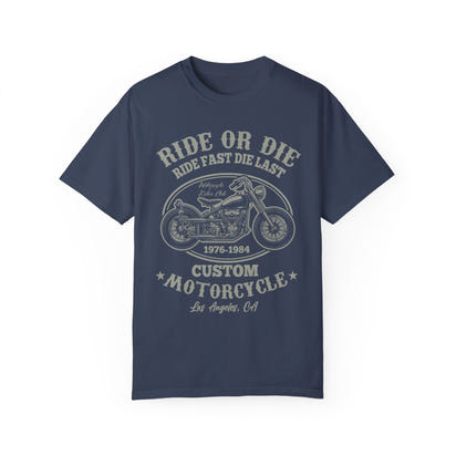 (Motorrad) Unisex-T-Shirt, stückgefärbt
