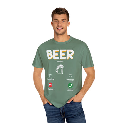 Unisex-T-Shirt mit Alkohol-Motiv, stückgefärbt