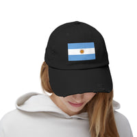 Stylische Unisex-Kappe im Used-Look mit argentinischer Flagge – Lässige Mütze, Modeaccessoire, Geschenkidee, Reisebegleiter, Fanartikel