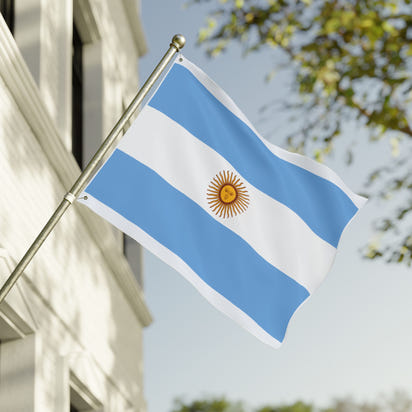 Bandera argentina de doble cara, decoración artesanal para el hogar, decoración de exteriores, pancarta para eventos deportivos, regalo único para los amantes de las banderas.