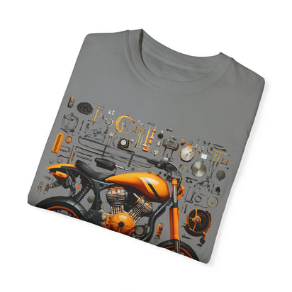 Camiseta unisex teñida con toque artístico (moto)