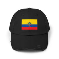 Ecuador-Flagge-Cap im Used-Look, Unisex-Freizeitmütze, Baseballkappe im Used-Look, Geschenk für Reisende, Sommeraccessoire, Outdoor-Ausrüstung