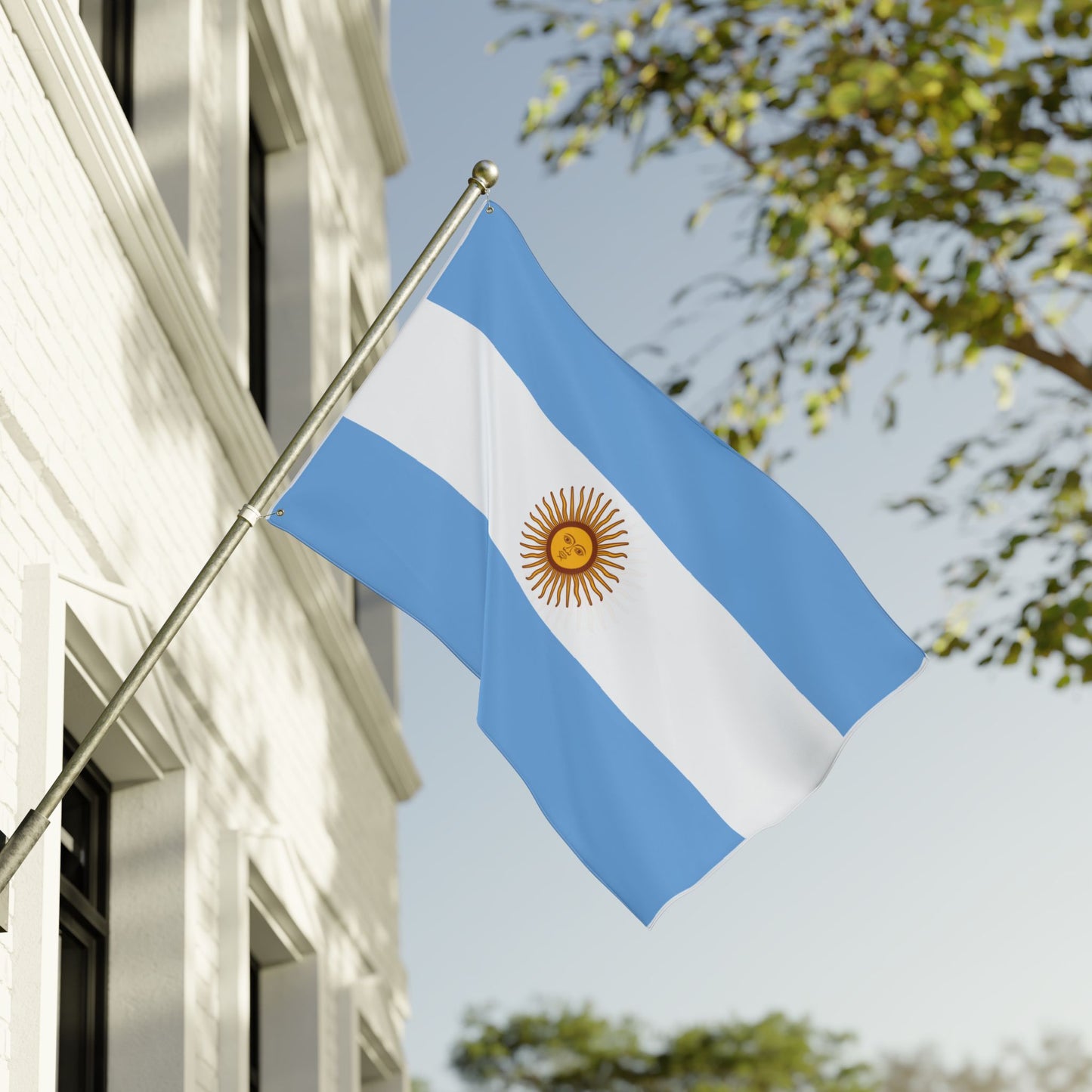 Bandera argentina de doble cara, decoración artesanal para el hogar, decoración de exteriores, pancarta para eventos deportivos, regalo único para los amantes de las banderas.