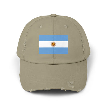 Stylische Unisex-Kappe im Used-Look mit argentinischer Flagge – Lässige Mütze, Modeaccessoire, Geschenkidee, Reisebegleiter, Fanartikel