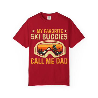 Ski Buddies T-Shirt, Mein Lieblings-Ski-Buddies nennen mich Papa T-Shirt, Unisex-Winterbekleidung, Skigeschenk für Väter, Outdoor-Abenteuer-Shirt