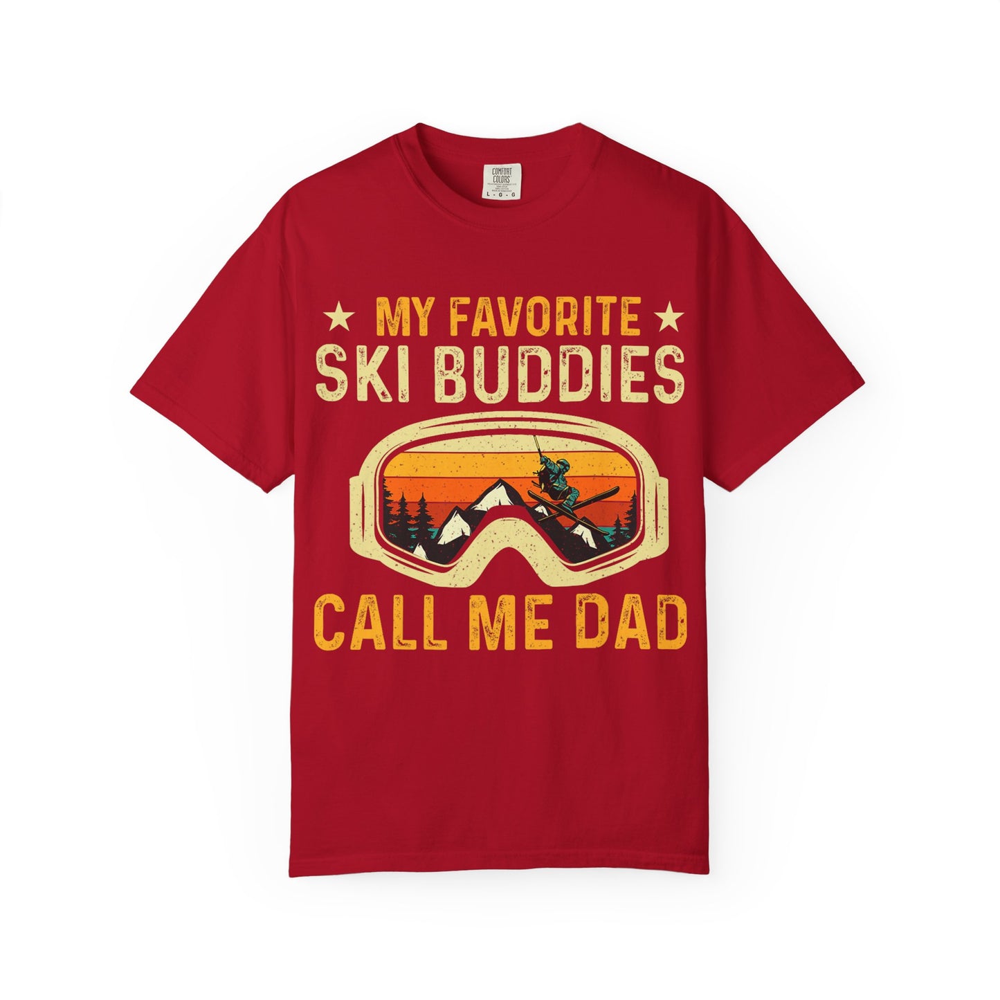 Ski Buddies T-Shirt, Mein Lieblings-Ski-Buddies nennen mich Papa T-Shirt, Unisex-Winterbekleidung, Skigeschenk für Väter, Outdoor-Abenteuer-Shirt