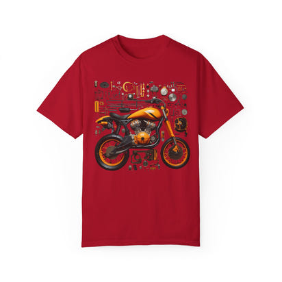 Camiseta unisex teñida con toque artístico (moto)
