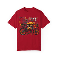 Camiseta unisex teñida con toque artístico (moto)
