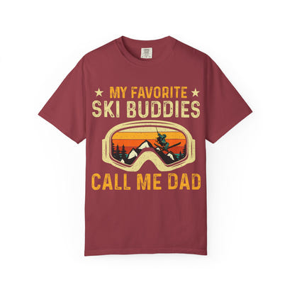 Ski Buddies T-Shirt, Mein Lieblings-Ski-Buddies nennen mich Papa T-Shirt, Unisex-Winterbekleidung, Skigeschenk für Väter, Outdoor-Abenteuer-Shirt