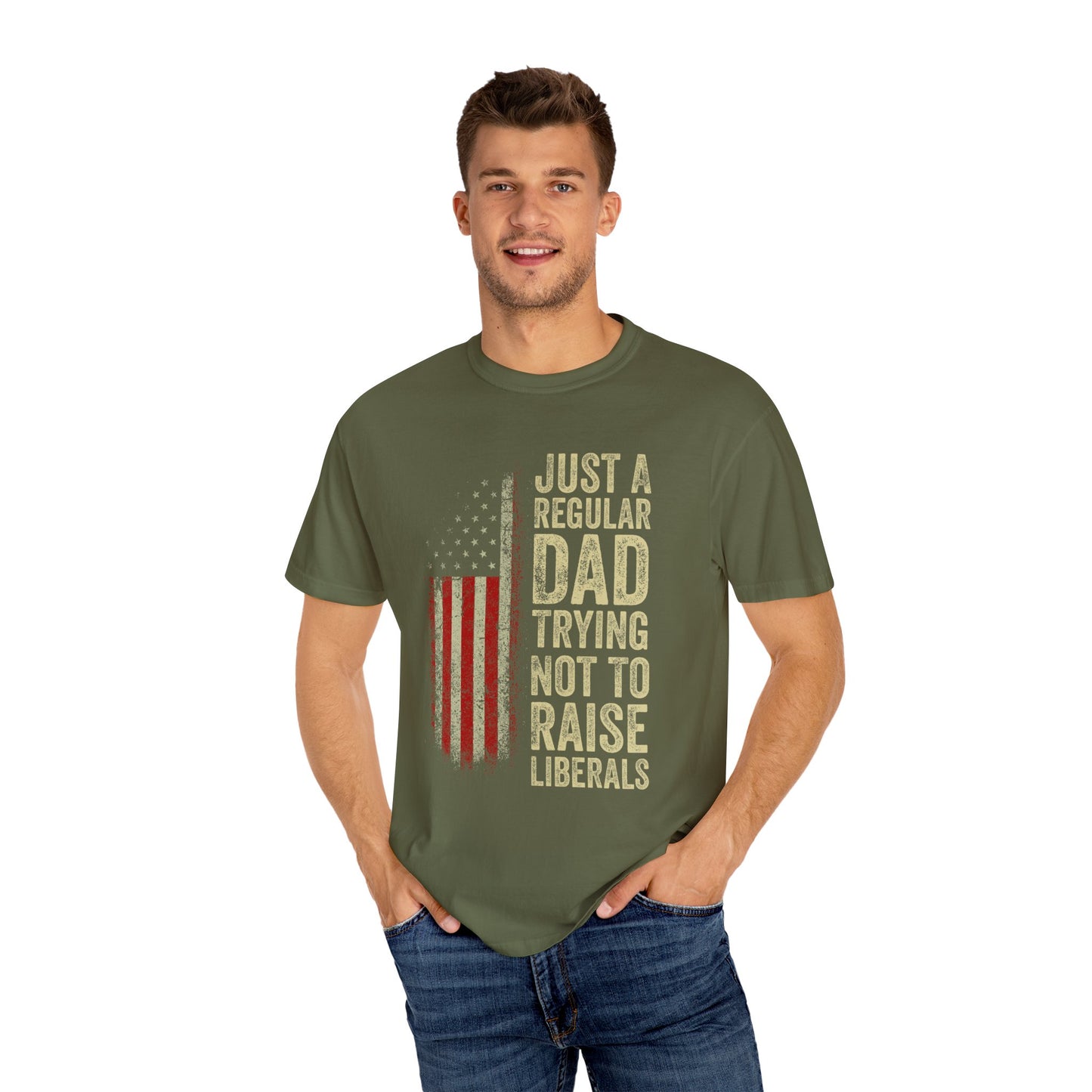 Unisex-T-Shirt mit Papa-Humor, lustiges Papa-Shirt, Vatertagsgeschenk, Freizeit-T-Shirt, patriotische Kleidung für Väter
