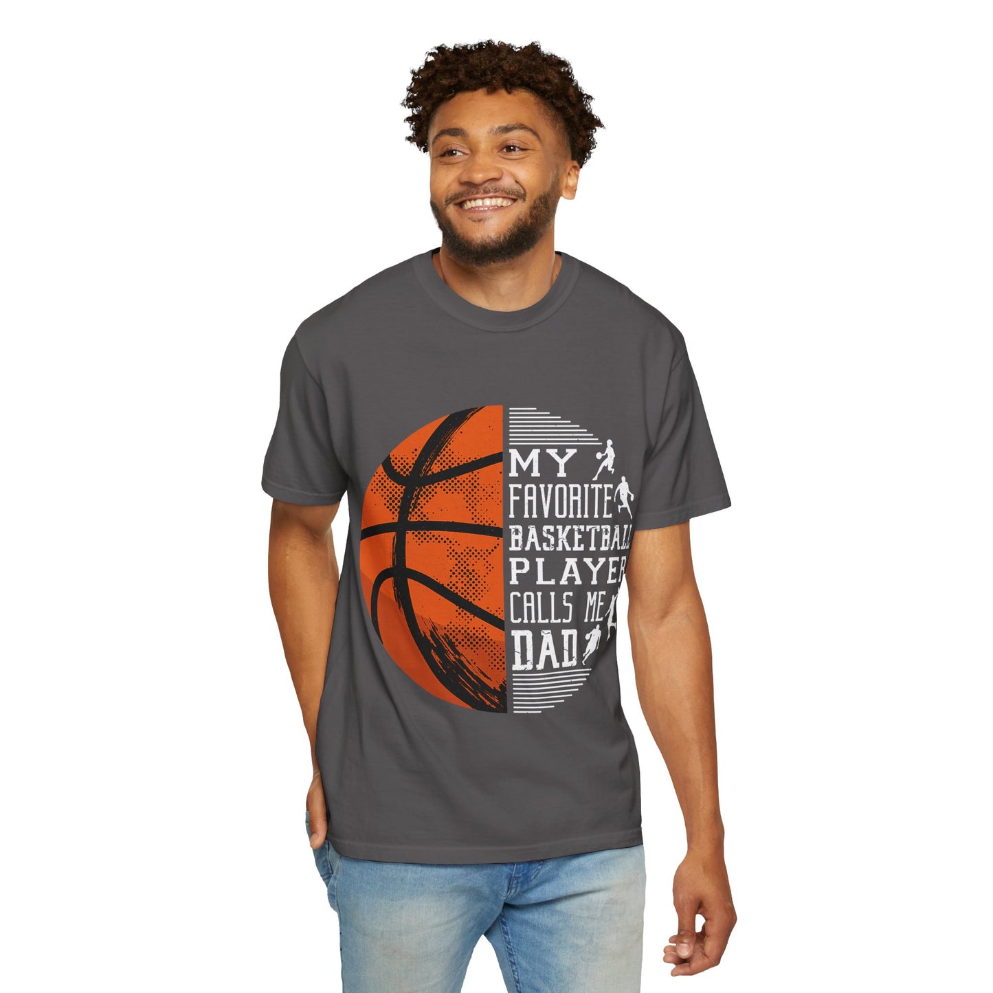 Mein Lieblingsbasketballspieler nennt mich Papa – T-Shirt, Unisex-Sportshirt, Geschenk für sportbegeisterte Väter, Vatertag, Basketball-Fan-Shirt
