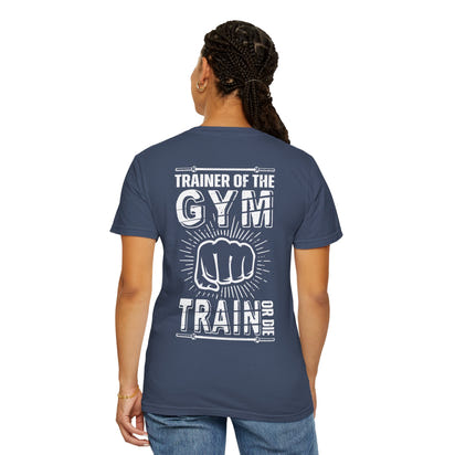 Camiseta unisex teñida de fitness (diseño en la espalda) 10