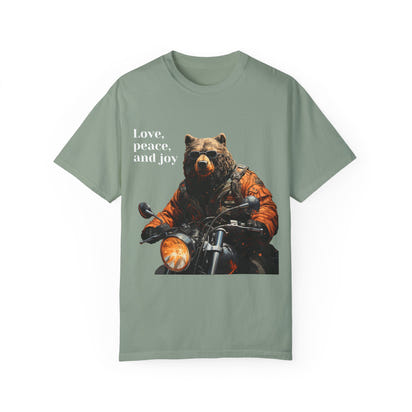 Camiseta unisex teñida con toque artístico (moto)