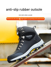 Zapatos de seguridad con botón giratorio, zapatillas de trabajo para hombre, zapatos indestructibles, zapatos de protección antipinchazos, botas de trabajo, botas tácticas.