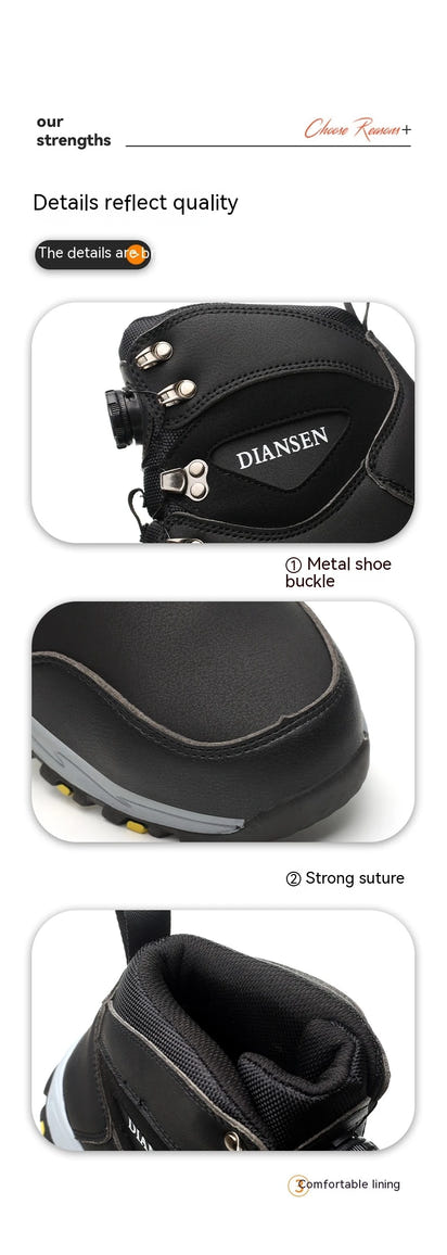 Zapatos de seguridad con botón giratorio, zapatillas de trabajo para hombre, zapatos indestructibles, zapatos de protección antipinchazos, botas de trabajo, botas tácticas.