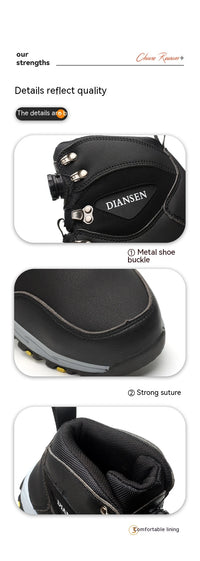 Zapatos de seguridad con botón giratorio, zapatillas de trabajo para hombre, zapatos indestructibles, zapatos de protección antipinchazos, botas de trabajo, botas tácticas.