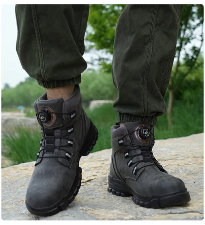 Wasserdichte Sicherheitsstiefel für Herren, unzerstörbare Stahlkappen-Arbeitsstiefel, stoß- und stichfeste Sicherheitsschuhe, Biker-Boots Para Hombre