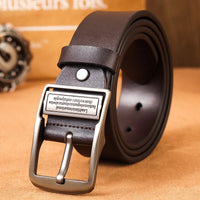 New leather men's retro belt fashionable metal alloy needle buckle adult luxury brand jeans business casual waist men's belt
