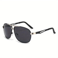 Fashion Large Frame Sunglasses for Men Luxury Pilot Metal Sun Glasses Design Anti-reflective  Eyewear UV400 Oculos De Sol