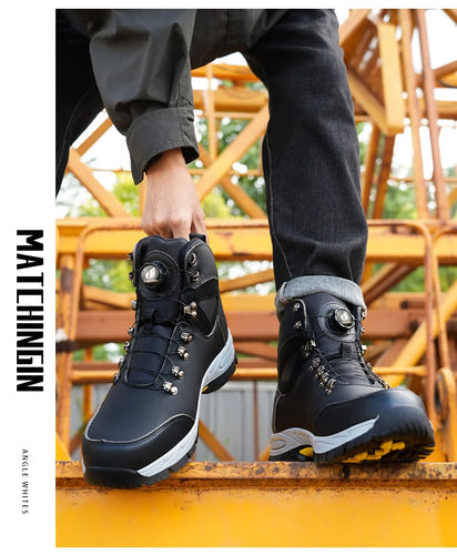 Zapatos de seguridad con botón giratorio, zapatillas de trabajo para hombre, zapatos indestructibles, zapatos de protección antipinchazos, botas de trabajo, botas tácticas.